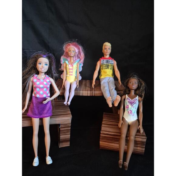 Barbie Other - 3 Barbie Dolls And 1 Ken.. Fully Dressed And Ready To Go . Good Condition